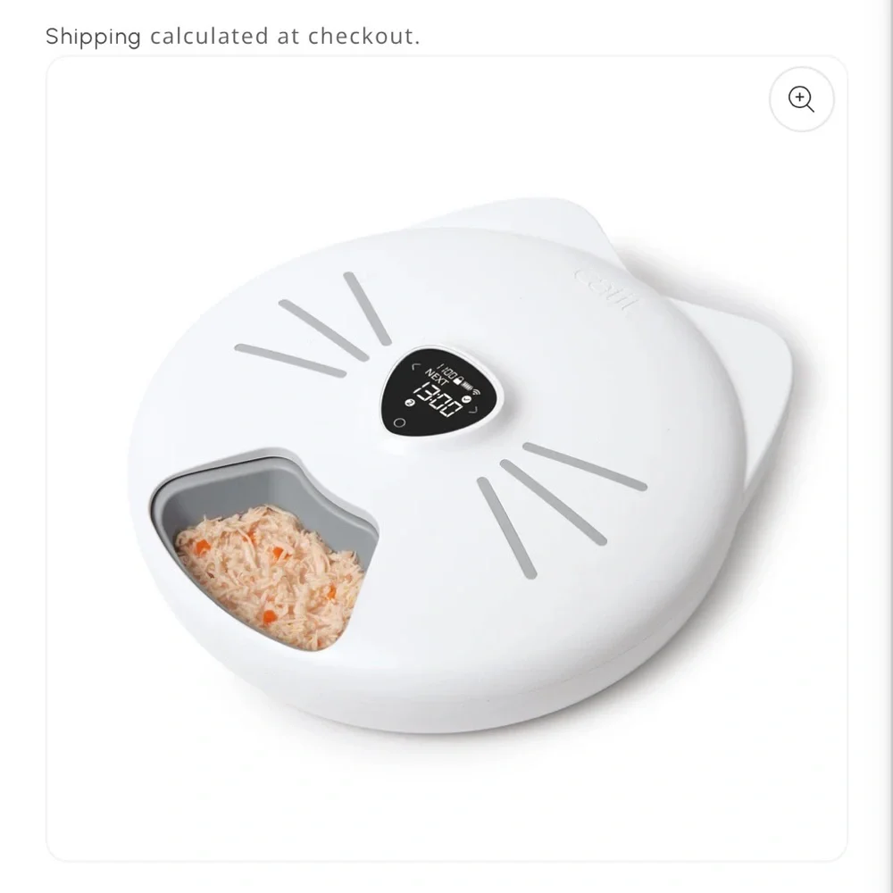 Pixi catit White Cat Feeder with Gray Accents